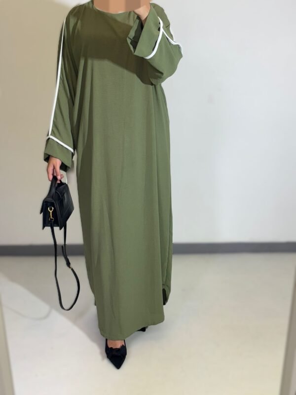 Robe Abaya Bi-Color en Jazz – Image 2