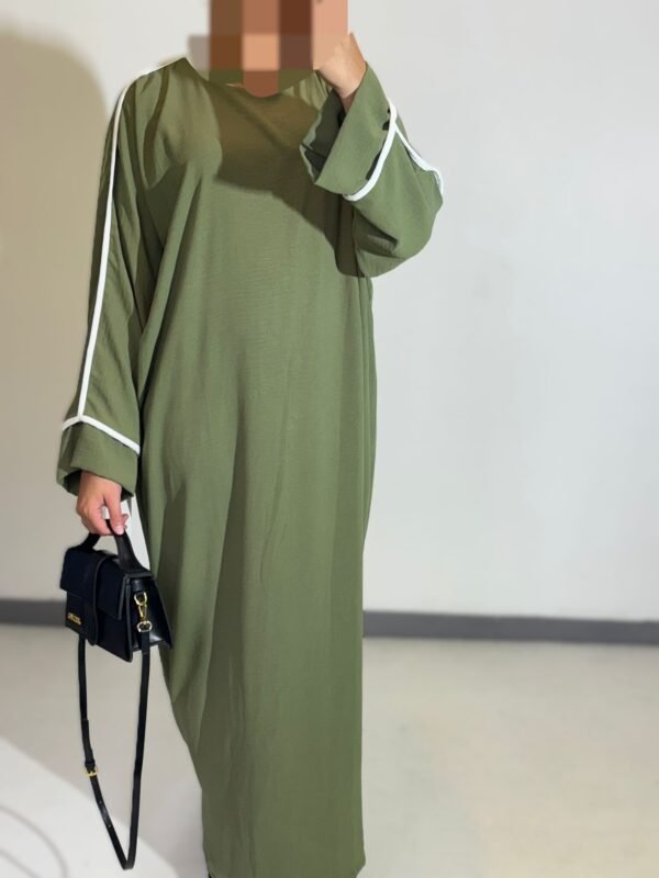 Robe Abaya Bi-Color en Jazz – Image 3