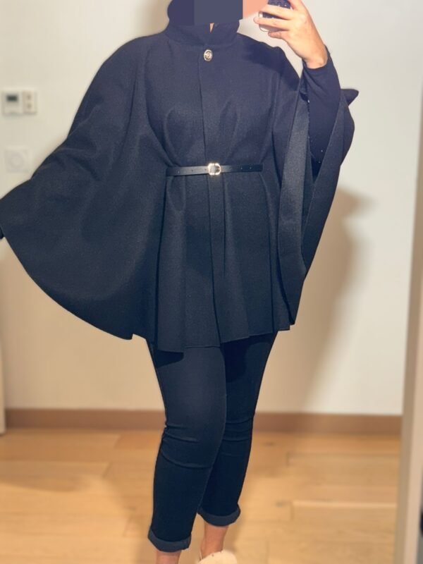 Cape Poncho oversize à ceinture – Image 2